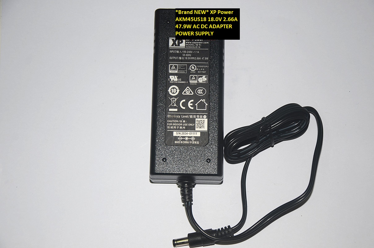*Brand NEW* XP Power AKM45US18 18.0V 2.66A 47.9W AC DC ADAPTER POWER SUPPLY